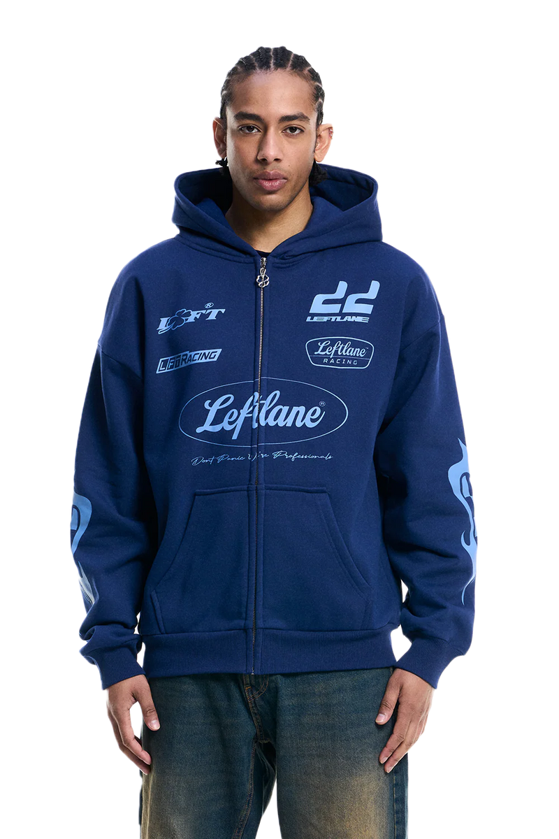 Racing Zipper Navy Blue