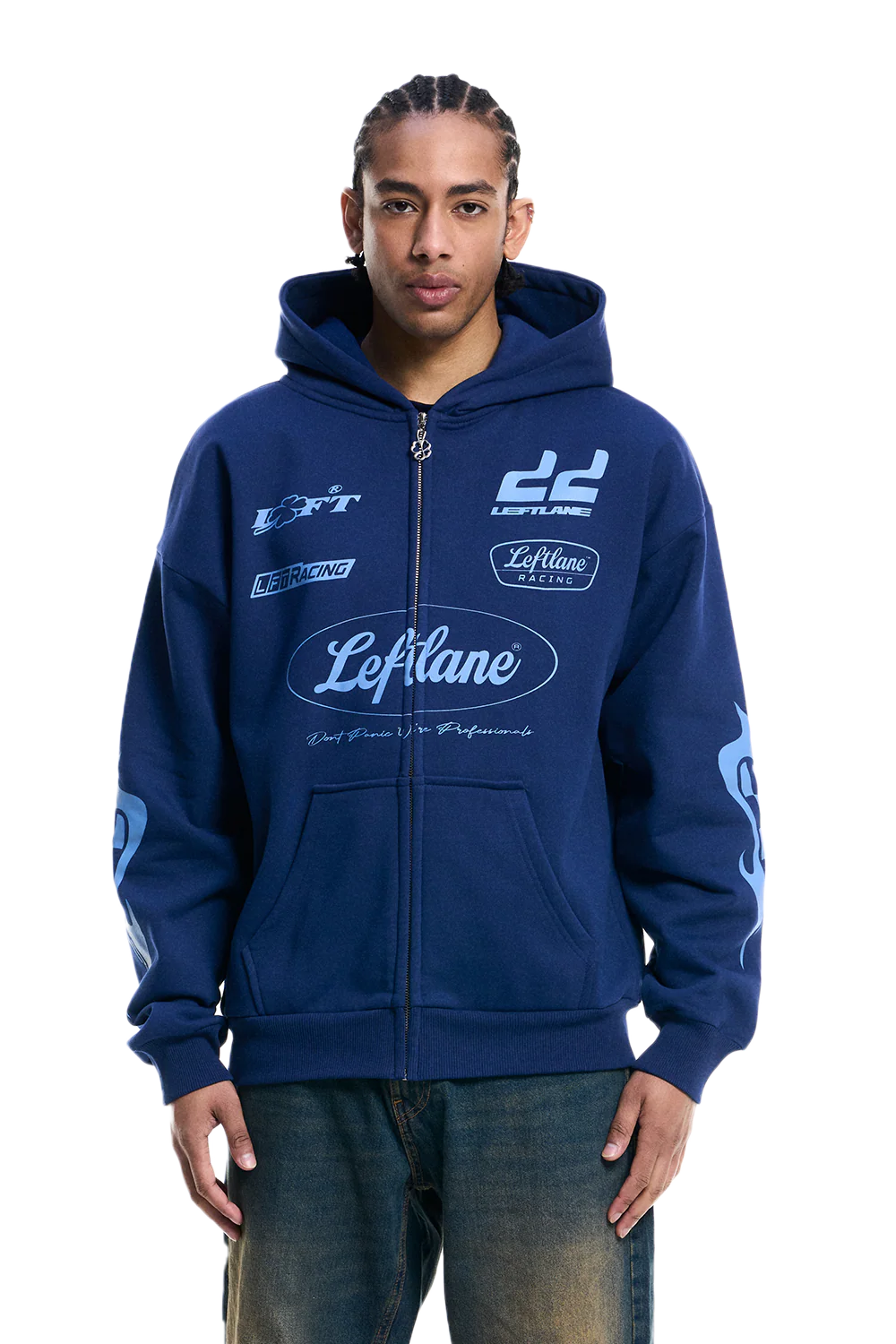 Racing Zipper Navy Blue