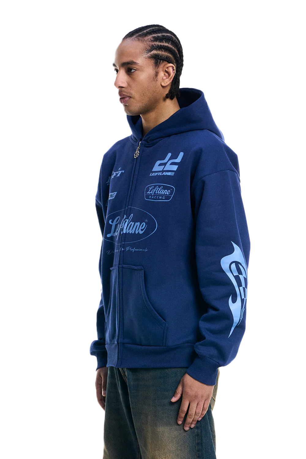 Racing Zipper Navy Blue